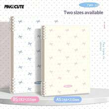 Buku Catatan Lembar Lepas Motif Polkadot dan Pita Ukuran A5/B5 (60 Lembar/120 Halaman) Buku Catatan Gaya Estetik Tinggi untuk Siswi SMP, Perlengkapan Penting untuk Kembali ke Sekolah, Scrapbooking dan Kolase - A5 - View 5