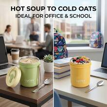 Microwaveable Insulated Food Jar For Hot Food, 304 Stainless Steel Thermal Lunch Box, Leakproof Warm Food Container With Handle, Insulated Bowl, Heated Lunch Box For Student School, Food Storage Containers - Multicolor - View 9