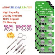 AG10 LR1130 Alkaline Button Coin Battery 80mAh 1.5V, Replacement Cell For Watch Calculator Small Gadgets, With Screwdriver Gift - AG10LR1130 - View 10