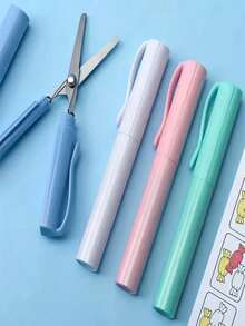 1pc Mini Portable Scissors - 2-In-1 Folding Scissors, Compact, Sharp Creative Stationery, Mini Folding Student Art Scissors, Portable Multi-Function Scissors Blade, Suitable For Crafts, DIY And Daily Use, Students, Office And Travel - Multiple Styles - View 4