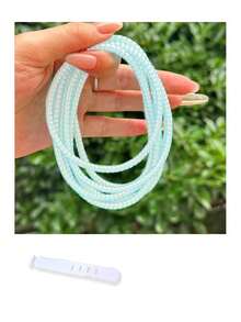 1 Set Laser Colorful Spiral Cable Protector, Laser Phone Charging Cable Protector TPU Soft Data Cable Storage Ring, Dust-Proof Anti-Tangle Cable Cord - Multicolor - View 9