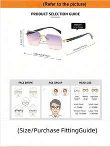 1PC Solid Color Retro Fashion Rimless Fashion Glasses, Summer Eyewear, Personalized Premium Metal Rimless Glasses - Perfect For Vacation, Travel, Street Photography, Hiking, Party, Music Festival, Concert And As An Ideal Gift - Multicolor - View 7
