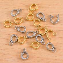2/5/8Pcs 18K Gold-Tone Copper Oval Spring Clasp Pendant Connector, Suitable For Jewelry Making And DIY Handmade Jewelry Accessories - Copper Jewelry Buckle - View 8