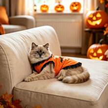 Halloween Pet Costume, Funny Pumpkin Bat Ghost Print Lace Trim Pet Vest, Holiday Party Outfit, Suitable For Small Dogs, Cats, Teddy, Bichon - Multicolor - View 5