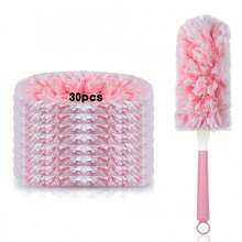 31/1pc/Set Pink Disposable Electrostatic Duster Replacement Heads/Handle, 360° Electrostatic Dust Adsorption Head, Traps Dust & Pet Hair, Suitable For Furniture, Keyboard, Bookshelf, Car Interior Home Cleaning Tool, Multi-Scene Dust Removal Supplies For Home & Vehicle - Pink - View 10