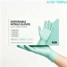 Disposable Light Green Nitrile Gloves, Multi-Scenario Use, Suitable For Tattooing, Hair Dyeing, Pet Grooming, Kitchen Cleaning, Crafting, Home Daily Cleaning (No Box) 4/50/100Pcs - Mint Green - View 10