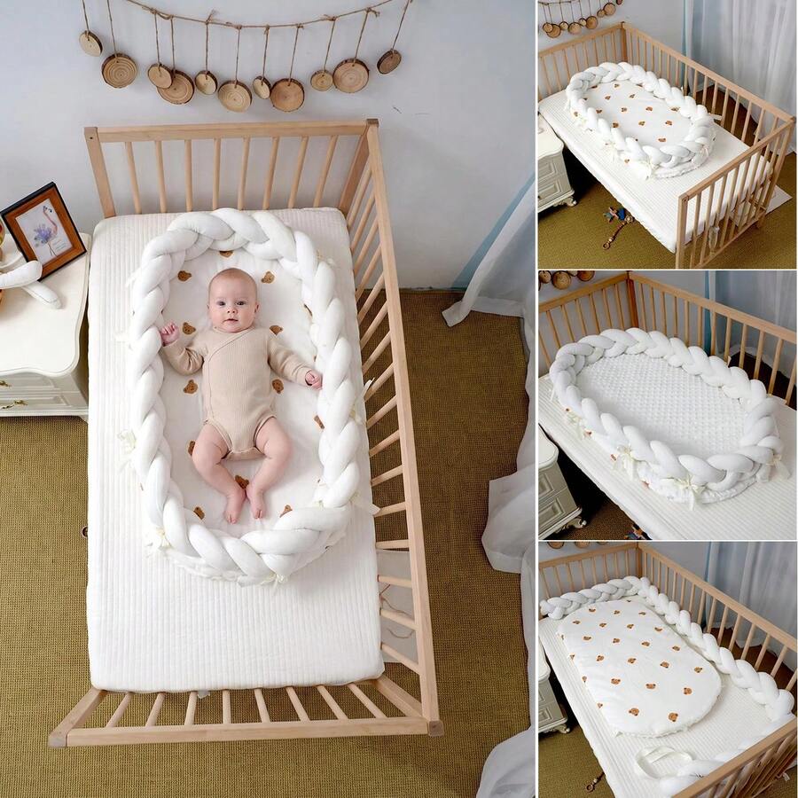 1pc Soft Skin-Friendly Baby Nest, Portable Baby Bed Suitable For 0-12 Months, Cotton Breathable Baby Bed, Suitable For Newborn Lounger - Multicolor - View 1