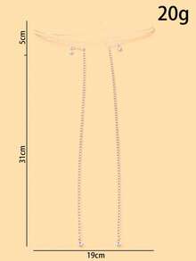 1pc Geometric Face Chain Minimalist High-End Tassel Facial Accessory For Women - Tassel - View 3
