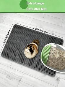 Detachable Cat Litter Mat With Hook And Loop, Double Layer Honeycomb Cat Litter Collection Mat, Smooth Bottom Non-Slip Pet Cat Litter Trapping Mat, Suitable For Cat Litter Box - Multicolor - View 4