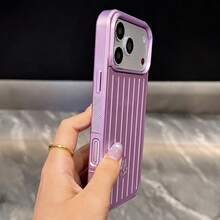 DECOPHONE Metal Texture Texture Daymera Luggage Case Phone Case, Fashionable Striped Anti-Drop Protection Case, Compatible With Apple 17 Pro Max, Matte Anti-Drop Design, Fully Covers The 16 Pro Lens, 15 Pro Max Premium Protection Case - Violet Purple - View 6