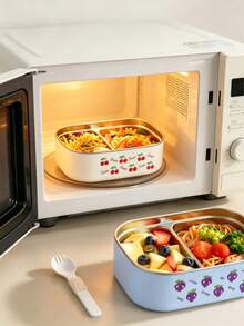 Kitchen Food Storage & Fresh-Keeping Box, Back To School Essential Large Capacity Lunch Box, Suitable For Adults, Equipped With Heat-Resistant Lid - Multicolor - View 5