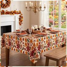 Tablecloth, 4PCS/1PC Autumn, Thanksgiving Plastic Rectangular Tablecloth, 108*54 Inch Disposable Autumn Maple Leaf Tablecloth Background, Harvest Pumpkin Tablecloth Suitable For Autumn Party Supplies - Multicolor - View 6