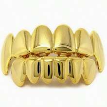 1 buah HIPHOP Hip Hop Teeth Grillz Gigi Tajam Berlapis Emas Dekorasi Gigi - MultiWarna - View 4
