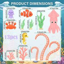 Underwater Cake Decorations, Ocean Cake Decorations, Octopus, Seahorse, Crab, Starfish, Suitable For Ocean Birthday Party, Baptism Party, These Underwater Cake Decorations Are Perfect For Underwater, Ocean Theme Or Mermaid Theme Birthday Party, Ocean Party, Gender Reveal And Tropical Theme Events. This Eye-Catching Display Will Be The Highlight Of Your Dessert Table, Creating Unforgettable Memories For Guests And The Birthday Person. - Multicolor - View 8