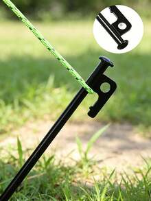1 Set Heavy Duty Steel Tent Stakes & Hammer Kit, Multi-Function Camping Stake Puller Hammer, Suitable For Outdoor Tents, Tarps, Awnings And Beach Camping - Multicolor - View 8