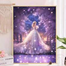 1 قطعة مجموعة رسم الماس 5D DIY بنمط الأميرة - فن الفسيفساء بالحفر الكامل الدائري، ديكور جدار المنزل، بدون إطار - بدون إطار - مشاهدة 2