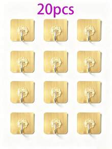 Stylish Wall Hooks, Easy To Stick On, No Drilling Required. They Are Securely Installed And Suitable For Use In Kitchens And Bathrooms, Offering Multiple Uses Such As Serving As Practical Hangers And Multi-Functional Hooks. - Gold - View 15