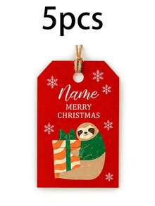 Custom Christmas Gift Tags, Festive Personalized Name Gift Cards For Holiday Wrapping, Customized Name Present Labels, Customizable Xmas Party Favor Tags, Pet Style, Secret Santa Gift, Stocking Stuffer, Merry Christmas, Christmas Ornaments, Family - Style a - View 22