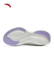 Anta New Women's Shock-Absorbing Breathable Running Shoes, Lightweight Cushioned Thick Sole Height-Increasing Athletic Shoes - White/Pinkish Purple - View 7