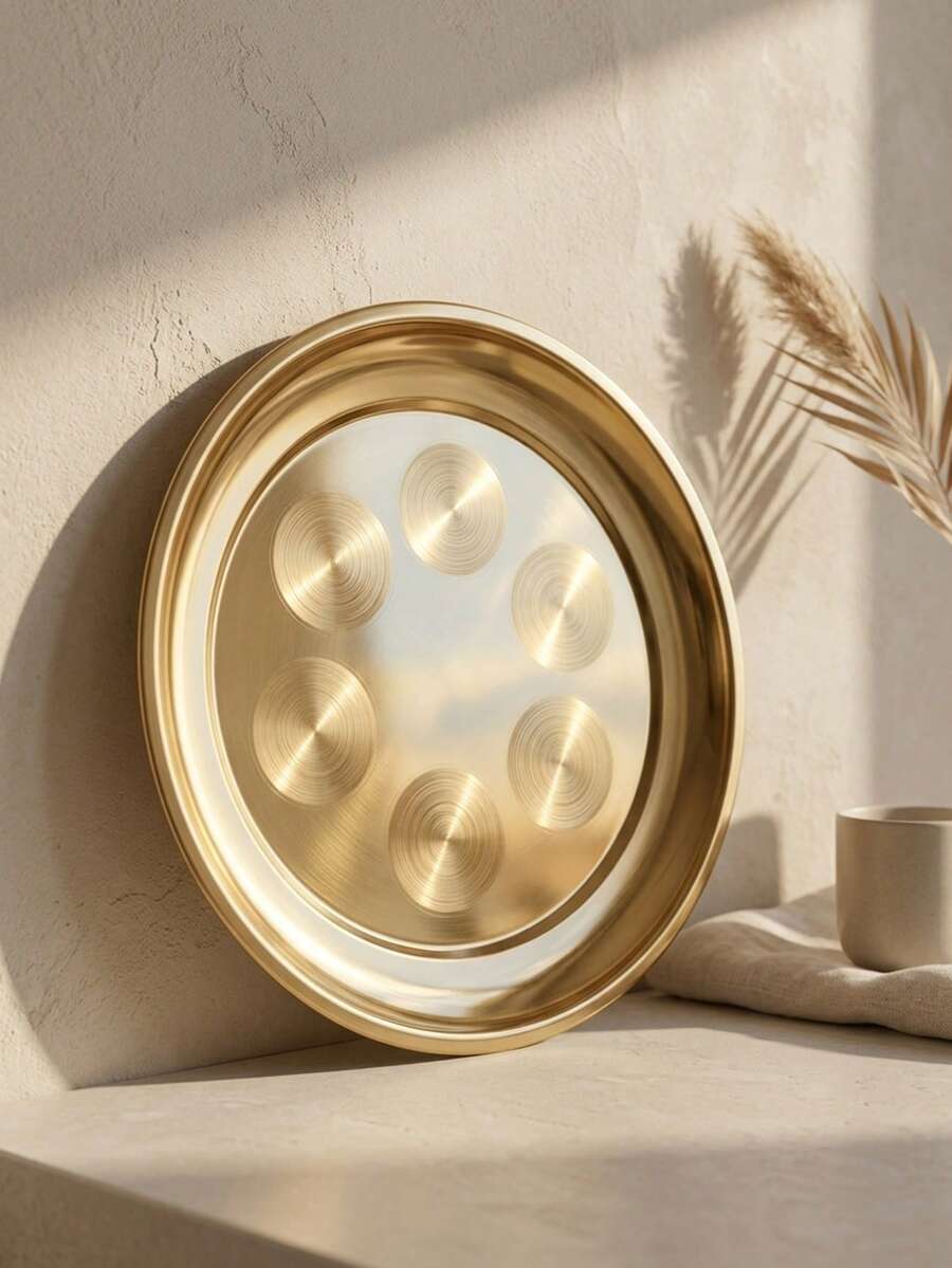 MiLaiWP Modern Luxury Gold Stainless Steel Tray, Creative Stackable Storage For Tableware, High-End Desktop Display Tray For Jewelry And Perfume, Multi-Functional Cup Holder, Elegant And Easy To Clean - Multicolor - View 1
