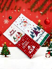 1pc Ultra-Fine Fiber Christmas Hand Towel, Santa Claus, Snowflake, Reindeer, Christmas Tree Pattern, Dish Cloth, Kitchen Cleaning Rag; Kitchen Decor, Outdoor Party Supplies, Suitable For Christmas Kitchen, Bathroom Decoration, Advent Gift, Christmas Surprise Small Gift - Multicolor - View 6
