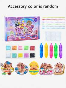 Children's Beaded Set, Bead Pen Art And Mosaic Craft Kit, Focus Game, Handmade Diamond Painting, DIY Craft Kit With Colorful Bead Pens And Fun Templates, Creative Craft Activity For Boys And Girls (Accessory Colors Random) - Multicolor - View 13