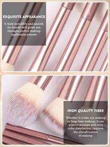 42Pcs Pink Rose Gold All‑In‑One Makeup Tools Set,20Pcs Makeup Brushes,Multi‑Size Makeup Sponges,Triangle & Finger Powder Puffs,Silicone Brush Cleaning Bowl & Pink Transparent Zipper Washbag - Multicolor - View 2