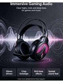 Acer Gaming Headset Wired Over-Ear Headphones OHW201-A With Microphone For Online Classes, Customer Service, Esports, And Study, Universal Computer Headset For Delta Force And , USB/3.5mm Interface, Compatible With PC - View 2