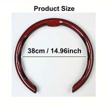1 bọc vô lăng chống trượt vân sợi carbon giả, phong cách tối giản, bóng cao, phản quang cao, có vạch căn giữa, lắp dễ dàng, không vòng trong, cho ô tô/xe bán tải/SUV/MPV/xe van, vô lăng chữ D/hình O/tròn - Họa tiết giả sợi carbon - Xem 3