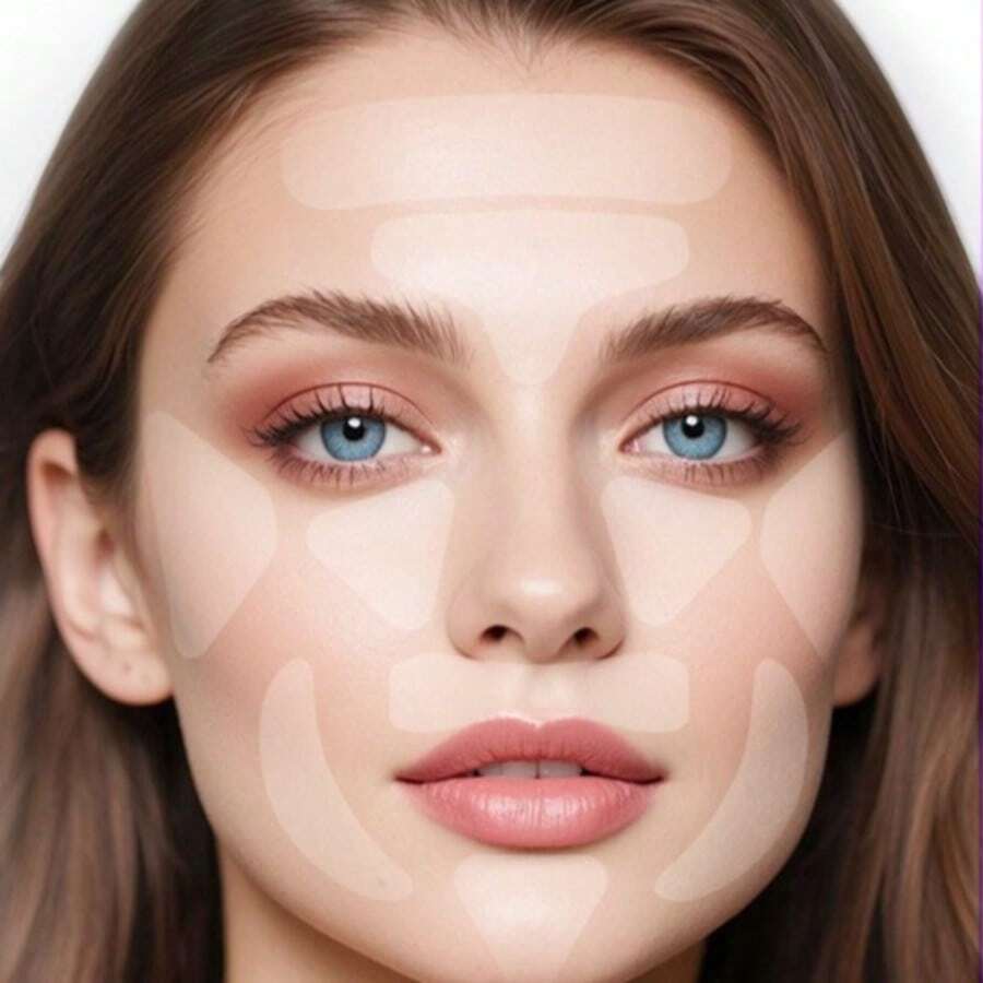Transparent Facial Patch Set, Chin, Cheek, Mouth Corner Anti-Wrinkle Care Patches, Reusable Overnight Facial Skincare Patches, Unisex Daily Beauty - Multicolor - View 1