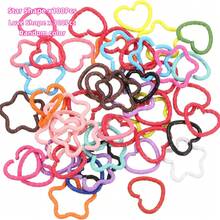 100pcs Colorful Star & Heart Shaped Hair Rings Hair Accessories Hair Ties, Suitable For Braids And Dreadlocks Cute Hair Accessories, DIY Handmade Bracelet Necklace Jewelry Making - Colorful Open Ring - View 16