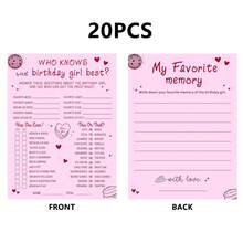 20/40pcs My Favorite Memories Birthday Cards, Memory Challenge Q&A Game, Suitable For Decoration, Party Gifts, Birthday, Party Activity Cards, Perfect For Social Gatherings And Nostalgic Themes - A - View 7