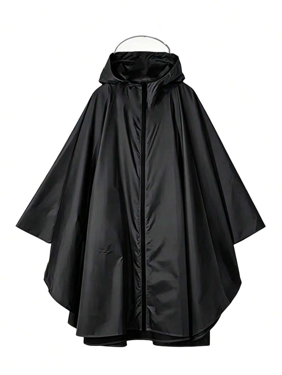 1pc Unisex Hooded Rain Poncho, Waterproof Cape-Style Raincoat, Lightweight Packable Rainwear For Outdoor Cycling Hiking Travel - Stylish Heavy-duty Raincoat - View 1