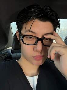 1對男士時尚休閒個性化星星裝飾黑色鏡框透明鏡片眼鏡 - 彩色 - 查看 9