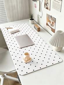 Black & White Small Polka Dot Premium Mouse Pad, Minimalist Office Desk Mat Keyboard Pad Simple Desktop Protector, Suitable For Office And Home Use - Thick Anti-Slip Keyboard Mouse Accessory, Multiple Sizes Available. Back To School Desktop Accessory, Office Supplies, Office Desk Accessory, Mouse Pad, Desktop Mouse Pad - Rectangle - View 5