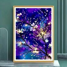 1PC DIY 5D Diamond Painting Kit Floral Pattern - Round Full Diamond Art Mosaic Craft, Home Wall Decor, Unframed - No Frame - View 2
