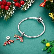 Christmas Charms-Santa Claus, Reindeer, Christmas Stockings, Gingerbread Men Pendants For Making DIY Bracelets Or Necklaces; Accessories Gifts - Silver - View 8