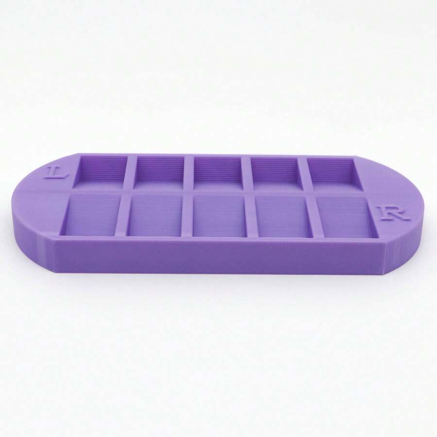Multi‑Grid Nail Art Storage Box, Divided Press‑On False Nail Sorting Tray For Manicure Nail Art Accessories Storage - Purple - View 1