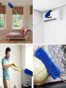 Roof Ceiling Dusting Tool With Extension Pole, SpiderWeb Duster, Spider Web Cleaning Brush And CeilingFan Duster Set, 15-100 Inch Stainless Steel TelescopicPole, Washable - Multi-color - View 5