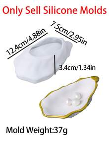 Oyster Shell & Baroque Pearl Silicone Mold DIY Aroma Candle Gypsum Jewelry Tray Mould 3D Simulation Oyster Shell Silicone Mold Irregular Pearl Mould For Handmade Soy Wax Craft - Mold - View 10