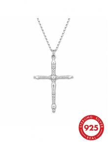lunastudio 1pc 925 Sterling Silver Windmill Cross Necklace For Women Daily Wear - Silver - View 2