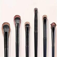 6pcs Soft Eyeshadow Brush Set, Eye Makeup Smudge, Silk Line, Eyeliner Blade, Eye Detail Small Makeup Brushes - Multi-color B - View 7