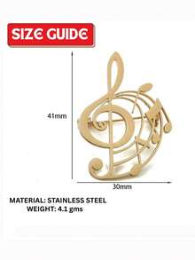 suteyi Men's Stainless Steel 18K Gold Treble Clef Music Symbol Brooch, Elegant Suit Jacket Badge, Exquisite Gift For Music Lovers And Musicians - Multicolor - View 4