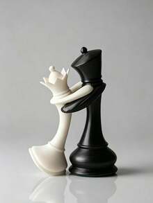 1件國王與王后西洋棋情侶雕像，婚禮裝飾，浪漫週年紀念訂婚新婚禮物，家居裝飾，桌面展示架 - 多色 - 查看 10