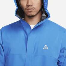 Nike Packable Hooded Outdoor Technical Windproof Waterproof Quick-Dry Long Sleeve Hard Shell Jacket Unisex - Blue - View 3