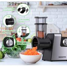 DUCHIFAD Electric Cheese Grater, Electric Slicer Shredder With 5 Versatile Blades, Electric Slicer Shredder, Digital Salad Machine For Fruits, Vegetables, Cheeses - Black - View 7