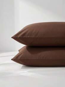 Veyra Day 1pc Coffee Pillowcase, Soft Polyester Pillow Sham, Smooth Breathable Polyester Bedding Pillow Protector Case With Envelope Closure (No Insert) - Coffee - View 9