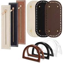 12Pcs/Set Crochet Bag Making Kit Include 6Pcs D-Shape Bag Handles 3Pcs PU Leather Bag Bases 3Pcs Crochet Zippers For DIY Purse Handbag Crafts - 12Pcs/Set - View 8