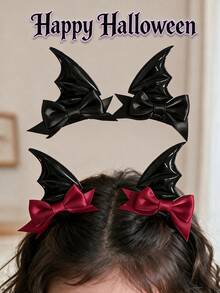 Jepit Rambut Kelelawar Setan Kecil Gaya Gelap Halloween, Gaya Gotik untuk Foto Cosplay, Dekorasi Pita Lucu, Hiasan Kepala - MultiWarna - View 3