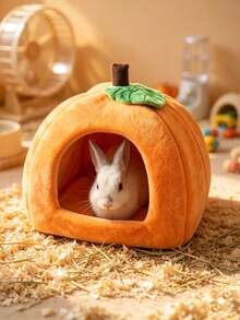 1pc Pumpkin Shaped Small Pet Bed, Hamster House, Rabbit Bed Mat Warm Pad, All-Season Small Pet Sleeping Bed, Suitable For Hamsters, Rabbits, Guinea Pigs - Multicolor - View 5